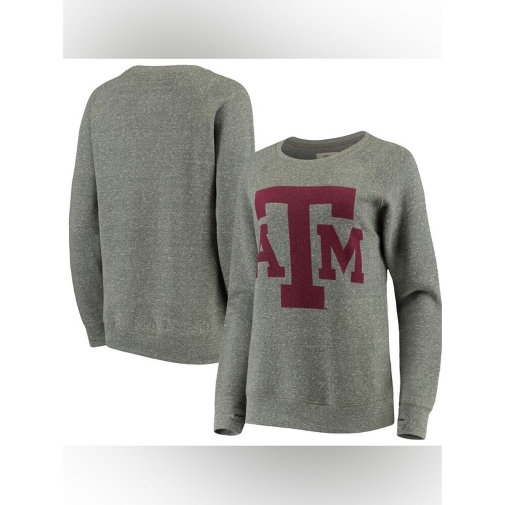 Texas A&M Aggies Pressbox Women's Big Team Logo Fleece  Crew Neck Sweatshirt